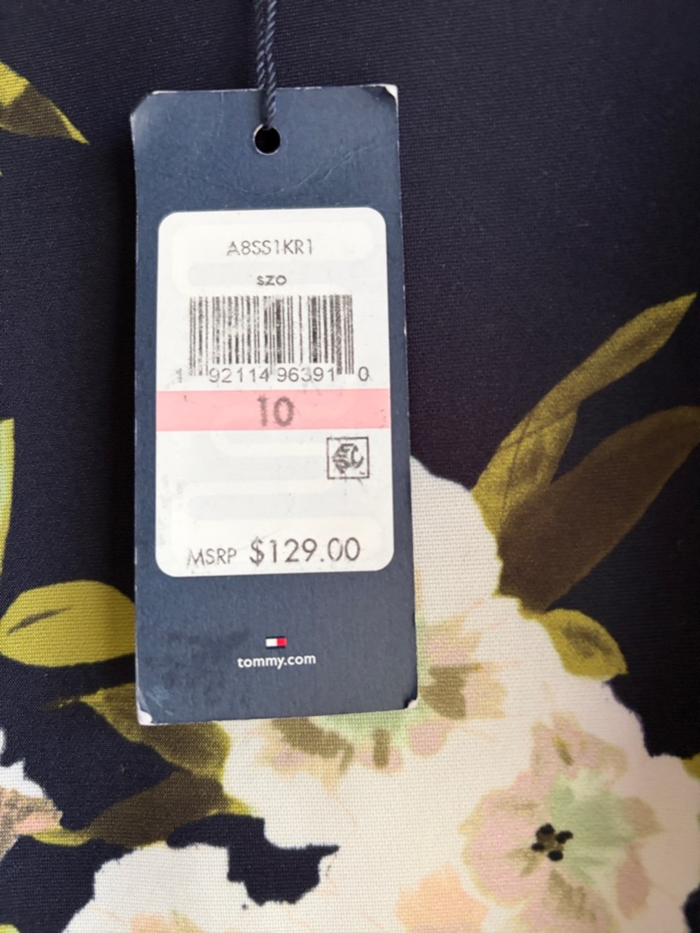 NWT Tommy Hilfiger Navy Floral Ruffled Sleeve Sheath Dress Size 10 - Picture 3 of 6